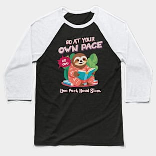 Reading Sloth in Pajamas Baseball T-Shirt